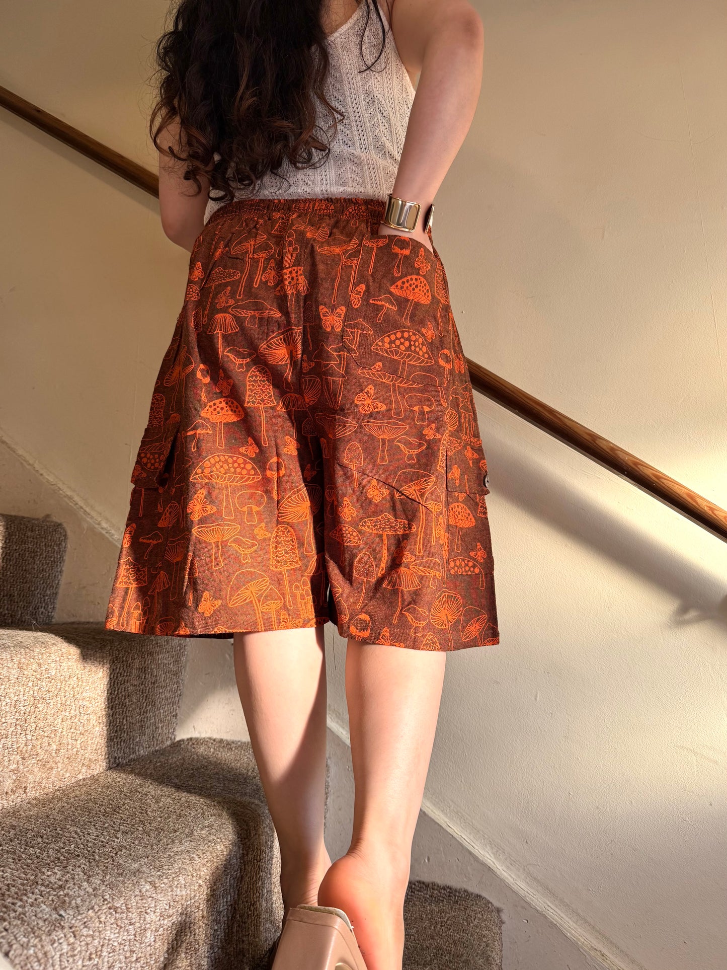 Unisex 100% Cotton Mushroom Shorts, Lightweight with Pockets πβ¨