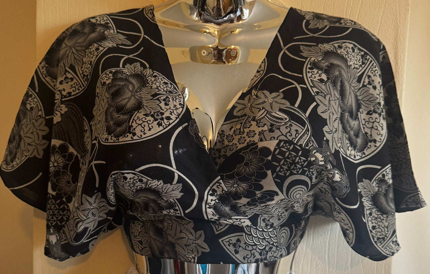 Elegant Kimono Wrap Top + Ruffle Layer Skirt