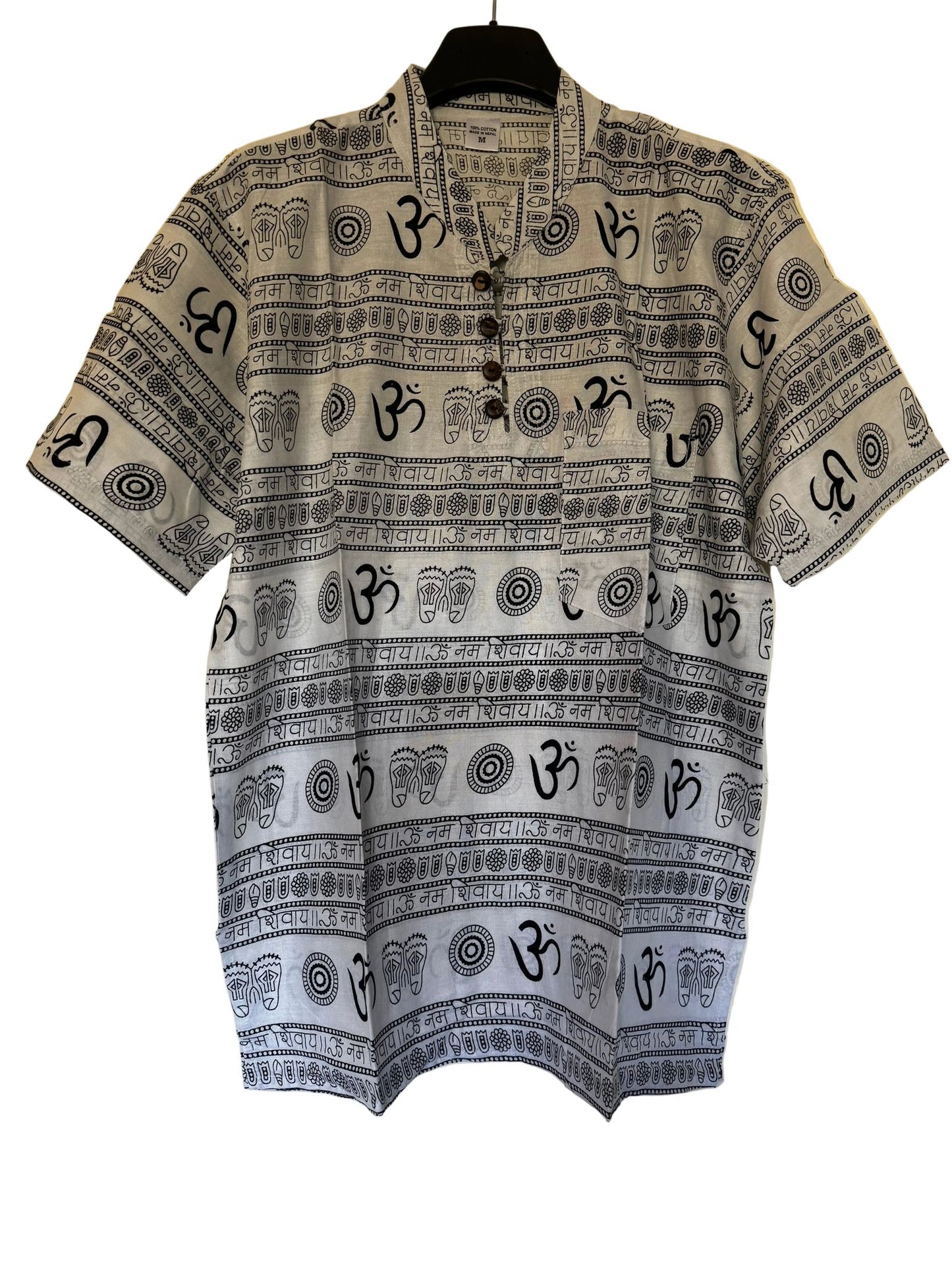 Men's Ethnic Printed Short Kurta with Om