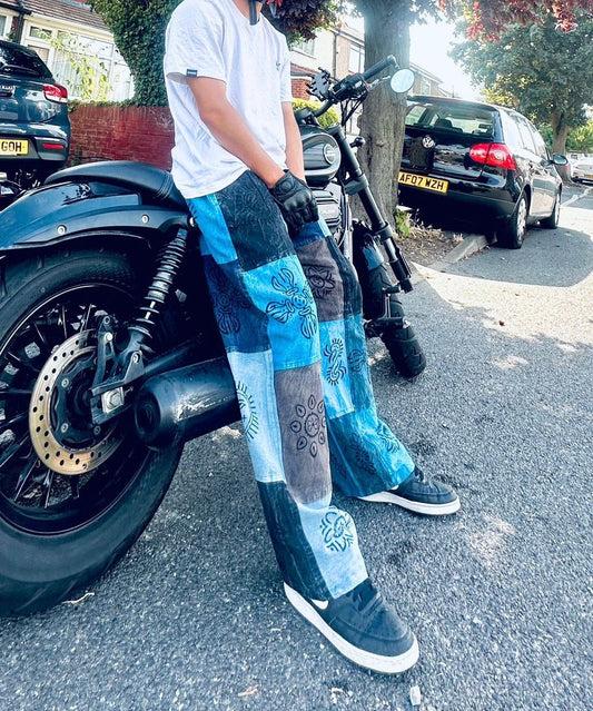 Cotton Patchwork Unisex Trouser