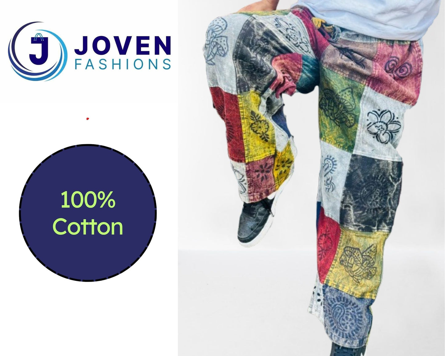 Cotton Patchwork Unisex Trouser