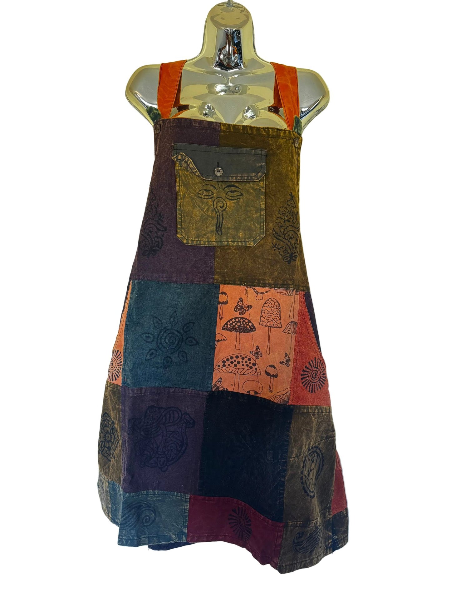 Bohemian Patchwork Summer Sleeveless Dress/ Tribal Prints