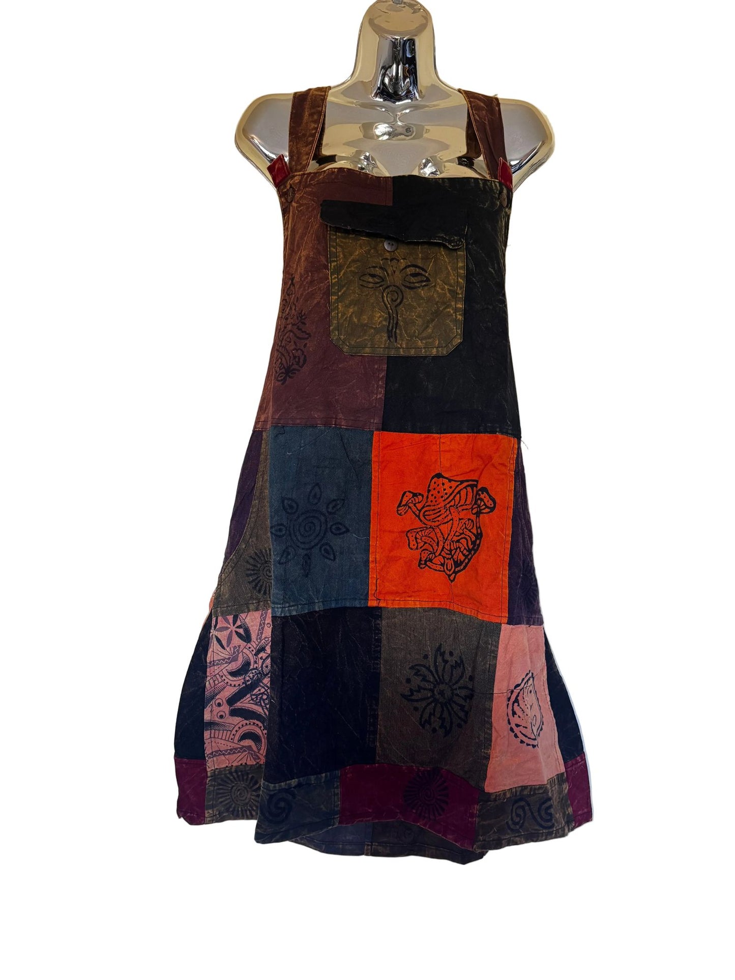 Bohemian Patchwork Summer Sleeveless Dress/ Tribal Prints