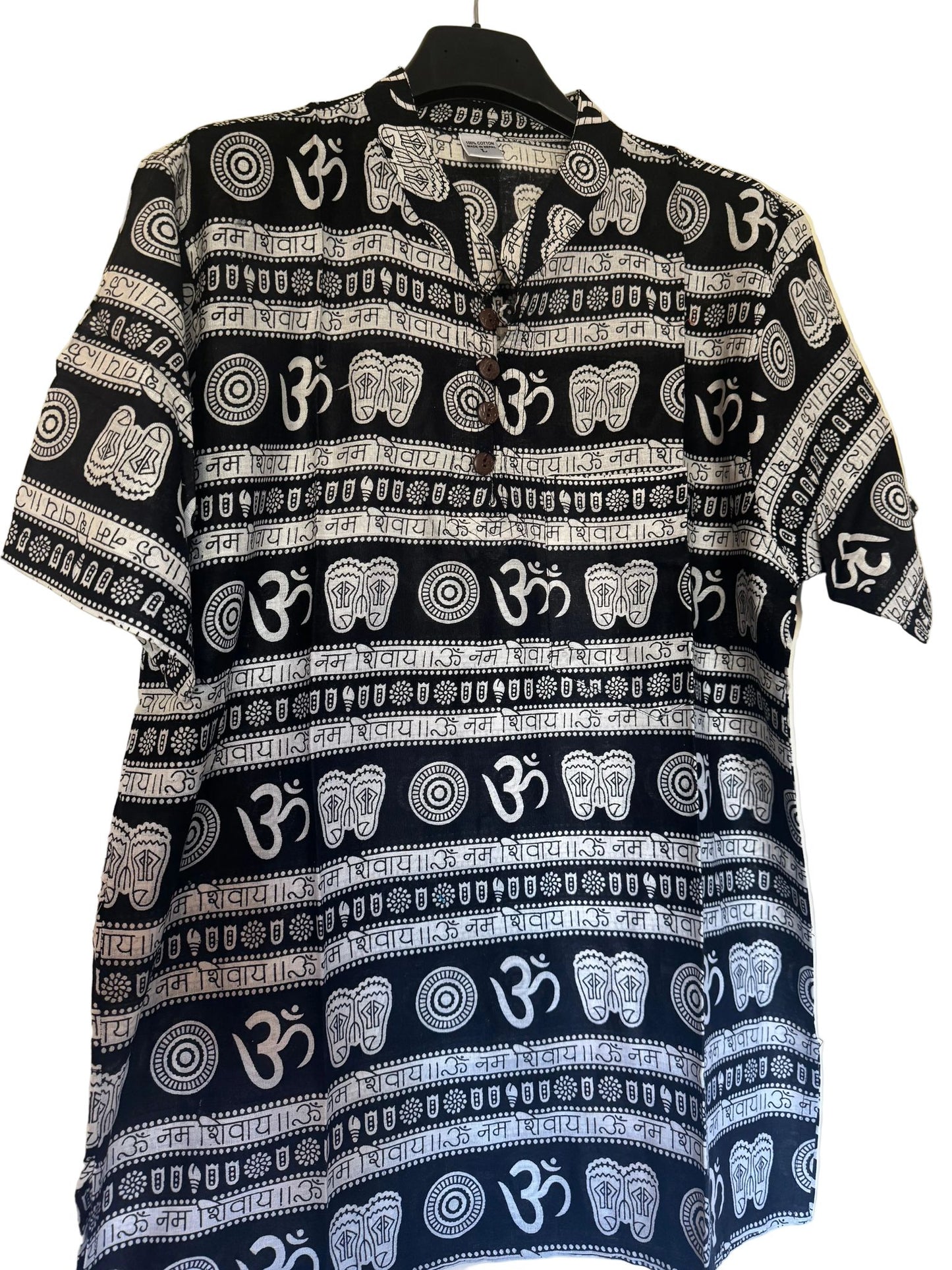 Men's Ethnic Printed Short Kurta with Om