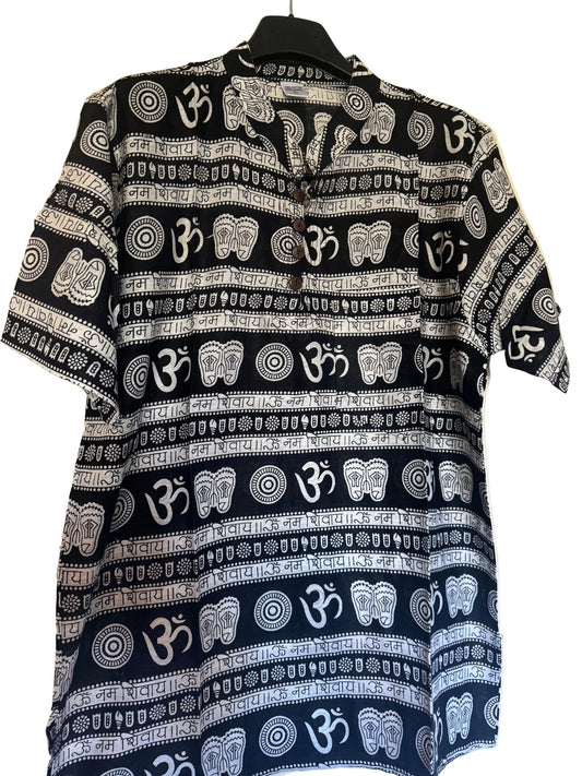 Men's Ethnic Printed Short Kurta with Om