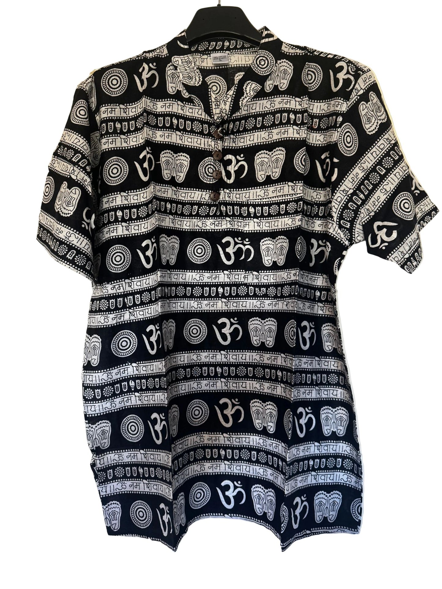 Men's Ethnic Printed Short Kurta with Om