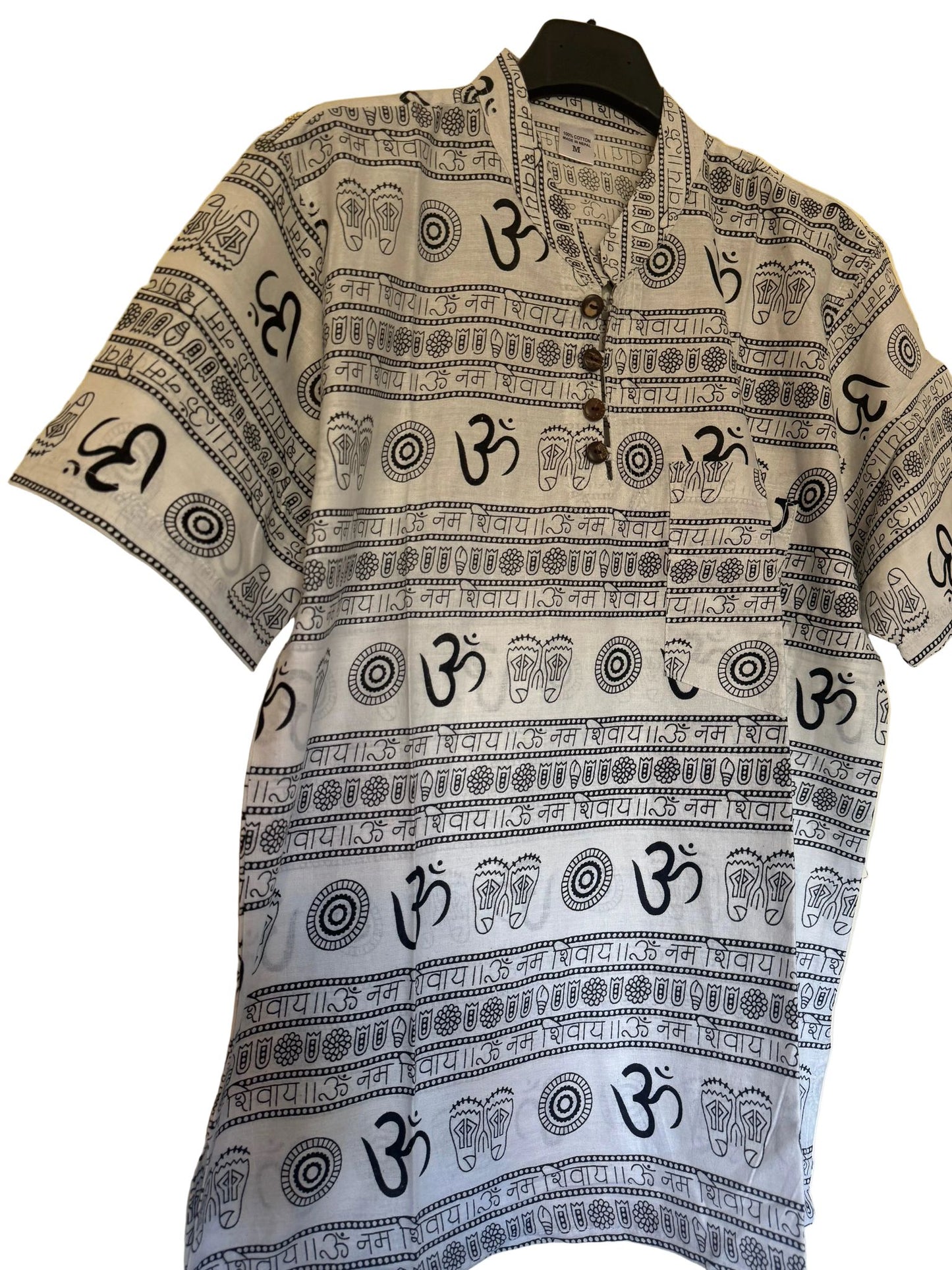 Men's Ethnic Printed Short Kurta with Om