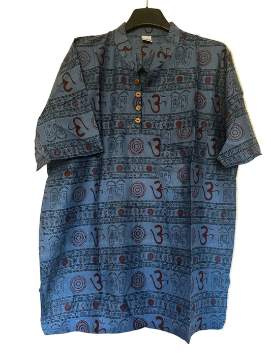 Men's Ethnic Printed Short Kurta with Om