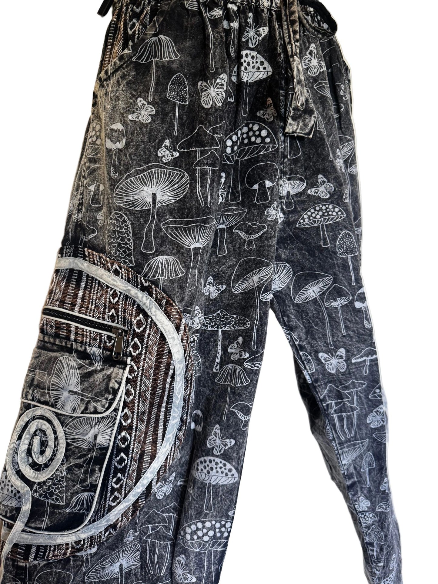 Unisex Boho Cotton Washed Summer Trouser with Pockets