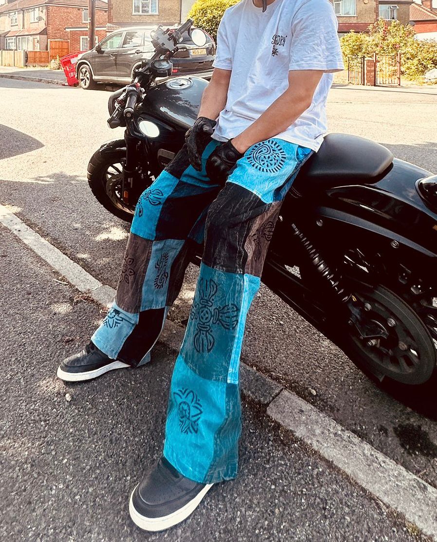 Cotton Patchwork Unisex Trouser