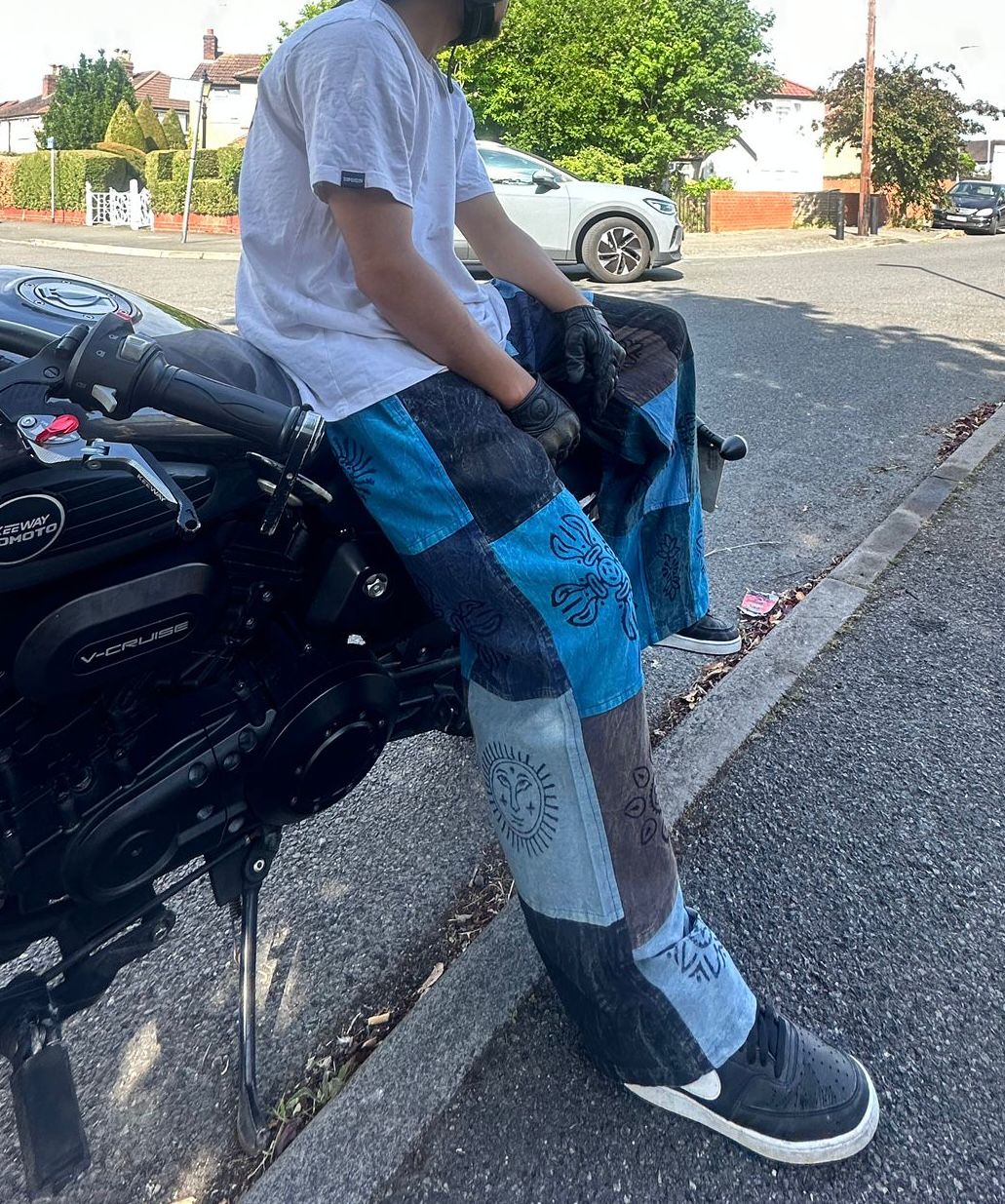 Cotton Patchwork Unisex Trouser